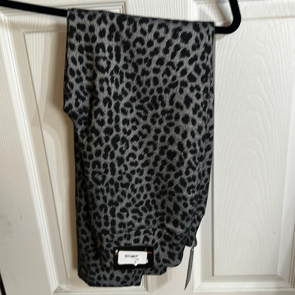 NWT Black Leopard print stretch pants